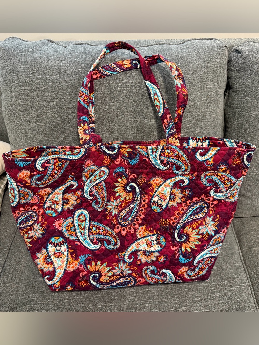 Vera Bradley Burgundy Paisley Quilted Big Tote